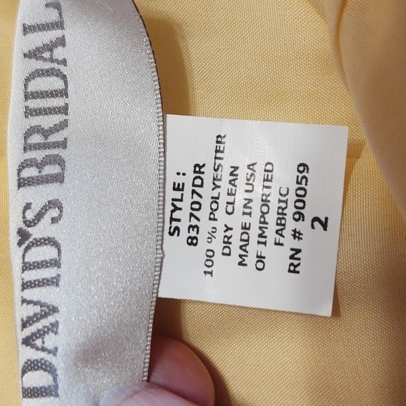 David's Bridal Yellow Strapless Formal - Picture 9 of 9